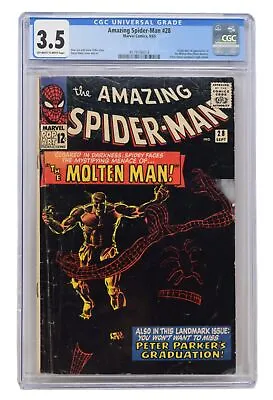 Buy Amazing Spider-Man #28 CGC 3.5 1965 3724489001 1st App. Molten Man • 271.84£