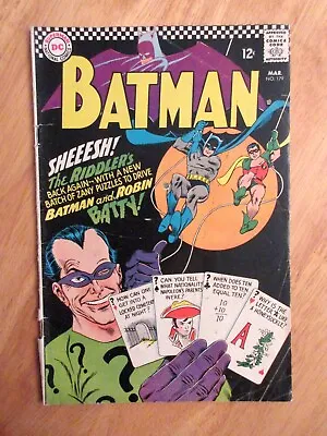 Buy BATMAN #179 (1967) **2nd Riddler Key!** (FN-) • 41.27£