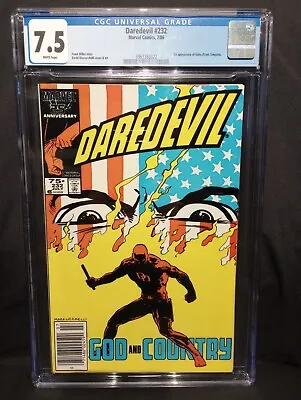 Buy Daredevil #232 (7/86, Marvel) CGC 7.5 NEWSSTAND 1st App. Of Nuke (Sgt. Simpson) • 20.07£