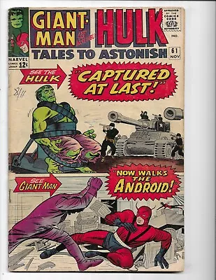 Buy Tales To Astonish 61 - Vg- 3.5 - 1st App Glenn Talbot - Giant-man - Hulk (1964) • 27.17£