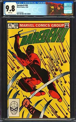 Buy Daredevil #189 CGC 9.8 NM/MT Custom Label - Frank Miller Story! Marvel 1982 • 127.76£