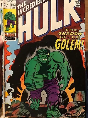 Buy The Incredible Hulk 134 1970 Bronze Age Marvel Comics First Appearance Golem • 14£
