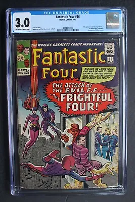 Buy FANTASTIC FOUR #36 1st MEDUSA Inhumans TV Movie 1965 1st FRIGHTFUL FOUR CGC 3.0 • 99.30£
