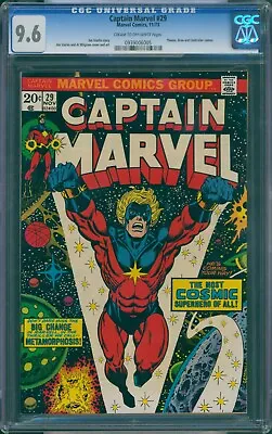 Buy Captain Marvel #29 1973 CGC 9.6 COW Pages! • 283.83£