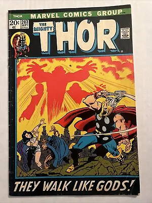 Buy The Mighty Thor #203 Marvel Comics 1972 1st Appearance Of Young Gods (VG-) • 6.36£