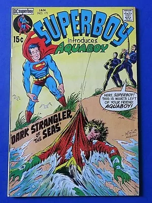 Buy SUPERBOY #171 COMIC BOOK ~ 1st App Aquaboy ~ Superman DC Bronze Age 1971 ~ VF- • 27.80£