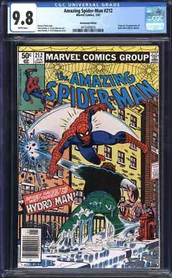 Buy Amazing Spider-man #212 Cgc 9.8 White Pages / Origin+1st Appearance Of Hyrdo-man • 287.83£