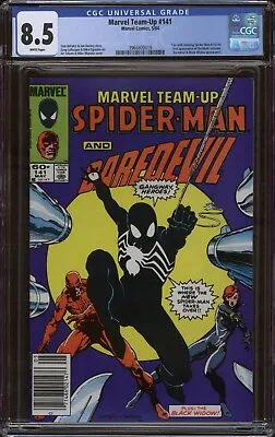 Buy MARVEL TEAM-UP #141 CGC 8.5 1st APPEARANCE BLACK SUIT (1984) NEWSSTAND • 75.11£