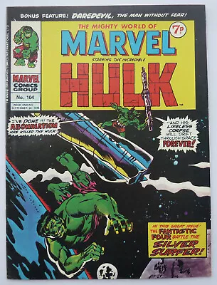 Buy Mighty World Of Marvel #104 - Hulk - Marvel UK Comic - 28 September 1974 VF- 7.5 • 5.99£