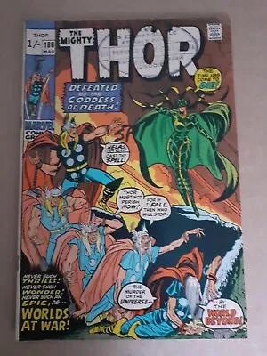 Buy Thor No 186 Hela And Odin Appearance VG/Fine   1971 Marvel Comic • 14.99£