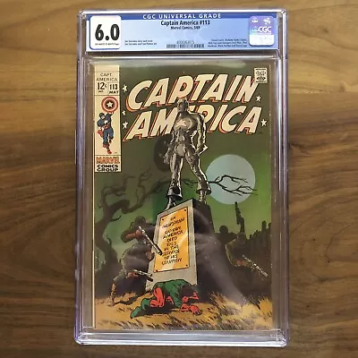 Buy Captain America #113 (1969) CGC 6.0 OW/W Pages Classic Jim Steranko Cover • 114.98£