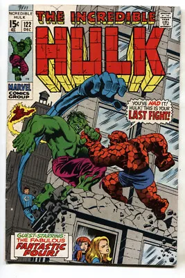 Buy Incredible Hulk #122--1969-- Marvel--Hulk Vs The Fantastic Four--vg+ • 43.36£