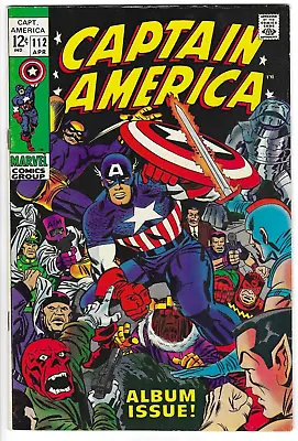 Buy CAPTAIN AMERICA #112 VF 8.0 Classic Jack Kirby Cover! Death Of Cap, Iron Man • 79.91£