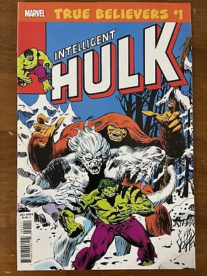 Buy Intelligent Hulk #1 True Believers Incredible #272 Marvel Comics 2019 • 3.17£