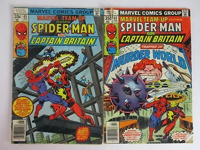 Buy Marvel Comics MARVEL TEAM UP: Spider-Man Captain Britain #65-66 2x Comics 1978!! • 13.55£
