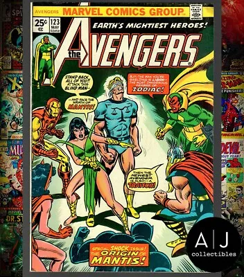 Buy Avengers #123 Fn- 5.5 Marvel 1974 1st Star-stalker Origin Of Mantis Romita Cover • 7.88£