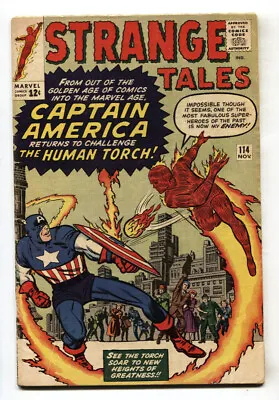 Buy STRANGE TALES #114--comic Book--HUMAN TORCH--CAPTAIN AMERICA--vg • 243.29£