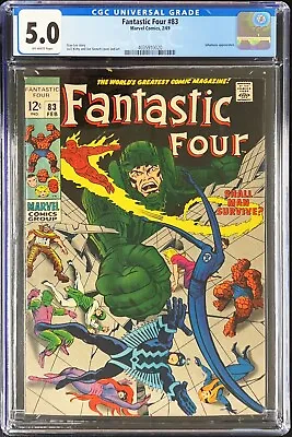 Buy Fantastic Four #83 ❄️ CGC 5.0WHITE PGs ❄️ Inhumans Appearance Marvel Comic 1969 • 50.08£