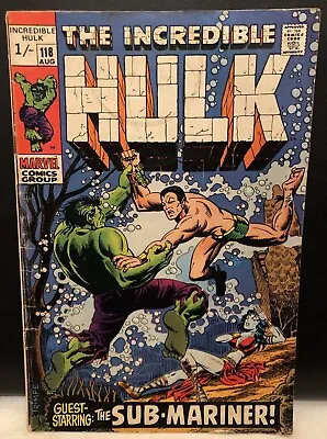 Buy Incredible Hulk #118 Comic Marvel Comics Silver Age 1969 2.5 • 17.53£