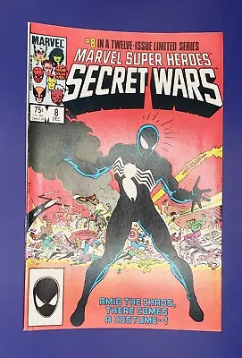 Buy Secret Wars #8 🔑 Origin Of Black Alien Symbiote Suit Venom Marvel 1984 VF+ • 134.40£