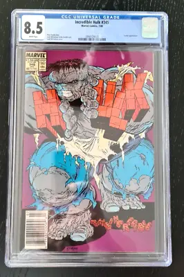 Buy Incredible Hulk #345 CGC 8.5 Newsstand WHITE Pages Todd McFarlane Cover • 86.28£