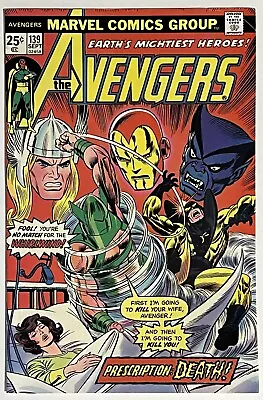 Buy AVENGERS #139 - Marvel Comics 1975 - Whirlwind App. - Iron Man Thor Beast Wasp • 4.04£
