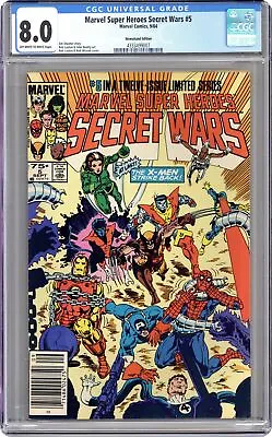 Buy Marvel Super Heroes Secret Wars #5N CGC 8.0 Newsstand 1984 4333499007 • 56.30£