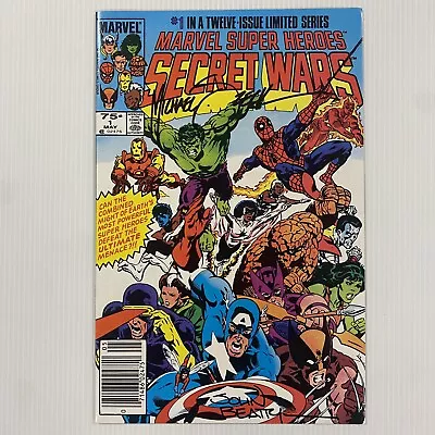 Buy Marvel Super Heroes Secret Wars #1 Signed X2, Newsstand, Blue Galactus Error .NM • 240£