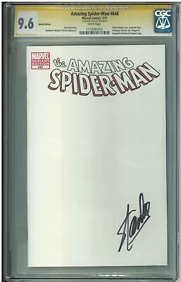 Buy The Amazing Spider-man 648 2011 CGC 9.6 SS Blank Sketch Variant Signed Stan Lee • 876.31£