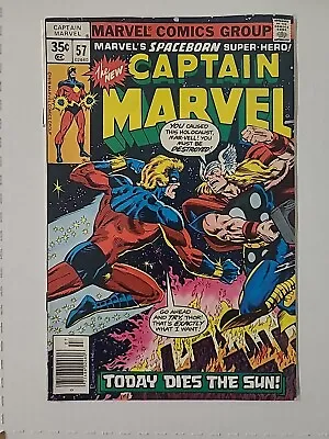 Buy Captain Marvel 57 Iconic Cover Battle Thor - 1978 • 12.05£