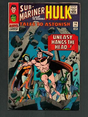 Buy Marvel Comics TALES TO ASTONISH SUB-MARINER And The HULK # 76 - Feb 1966 • 15.82£