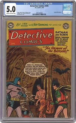 Buy Detective Comics #205 CGC 5.0 1954 3991629008 Origin Of The Batcave • 521.80£