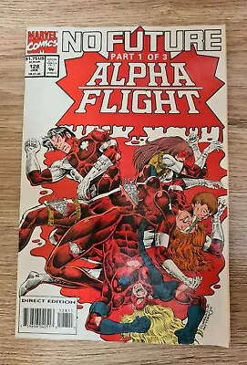 Buy Marvel Alpha Flight #128 No Future Pt 1 Retro 90s Comic January 1994 • 4.50£