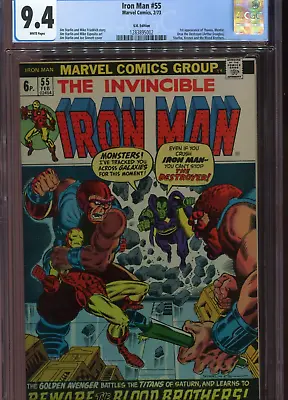 Buy Iron Man #55 CGC 9.4 UK Price Variant Marvel Comics 1st Appearance Of Thanos • 10,000£