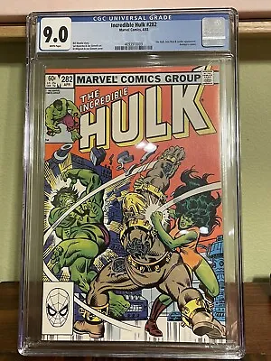 Buy Incredible Hulk #282 CGC 9.0 Marvel 1983 Comic Book 1st Hulk & She-Hulk Team Up • 98.54£