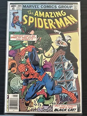Buy The Amazing Spider-man # 204 Vf  1980 3rd Black Cat Appearance Newstand • 15.95£