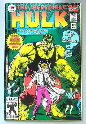 Buy The Incredible Hulk #393 ~ MARVEL 1992 ~ Green Foil 30th Anniversary Issue VF/NM • 7.91£