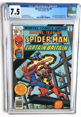 Buy Marvel Team-up #65 Cgc 7.5 1978 Spider-man  +1st Us Appearance Captain Britain+ • 66.93£