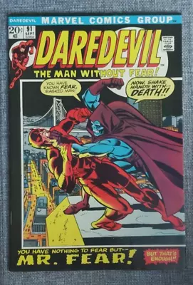 Buy Daredevil No. 91 (7.5) Marvel 9/1972  Black Widow Mister Fear App. 20c Black Cvr • 15.81£