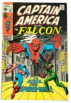 Buy Captain America # 137 - (1971) Marvel Comics - Spider-man Appearance • 47.85£