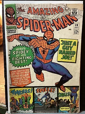 Buy Amazing Spider-man #38 Marvel 1966 Mary Jane Watson/final Ditko *detached Cvr • 39.52£