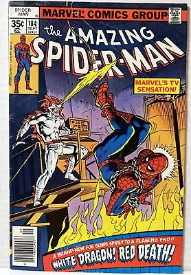 Buy Amazing Spider-Man #184 (1st Appearance Of White Dragon) Marvel 1978 VG • 7.94£