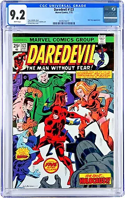 Buy Daredevil #123 CGC 9.2 (Jul 1975, Marvel) Nick Fury, El Jaguar, 1st Jackhammer • 43.48£