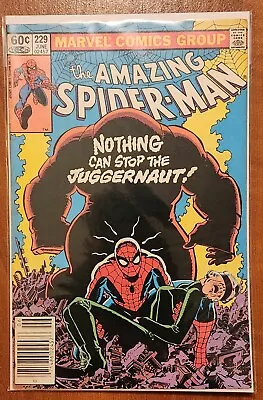 Buy Amazing Spider-Man #229 Newsstand Edition (Marvel Comics, 1982) VF Juggernaut • 39.53£