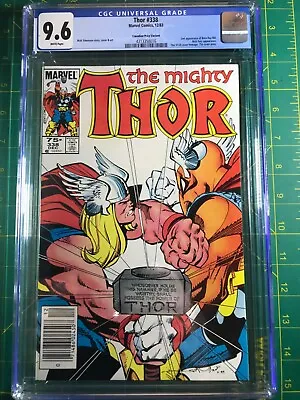 Buy Thor #338 (1983) CGC 9.6 WP Simonson 2nd App Beta Ray Bill CPV .75¢ Variant • 67.14£
