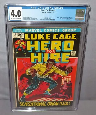 Buy HERO FOR HIRE #1 (Luke Cage & Diamondback 1st App) CGC 4.0 VG Marvel Comics 1972 • 176.76£