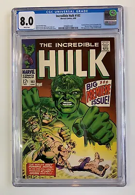 Buy THE INCREDIBLE HULK #102, Marvel, CGC 8.0, White Page, Origin Of Hulk Retold • 359.05£