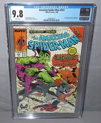 Buy AMAZING SPIDER-MAN #312 (Green Goblin App) White Pages CGC 9.8 NM/MT Marvel 1989 • 140.74£
