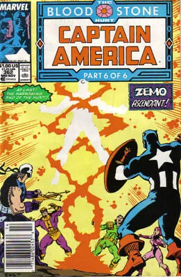 Buy Captain America (1st Series) #362 (Newsstand) FN; Marvel | Bloodstone Hunt 6 - W • 5.34£