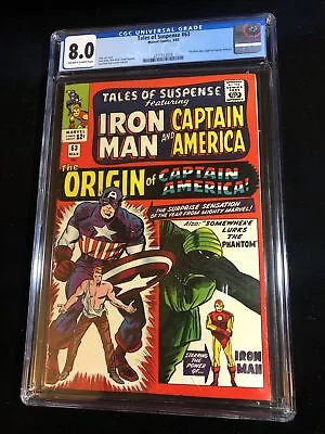 Buy Tales Of Suspense #63, CGC 8.0 , 1st Silver Age Captain America Origin, 1965 • 379.34£